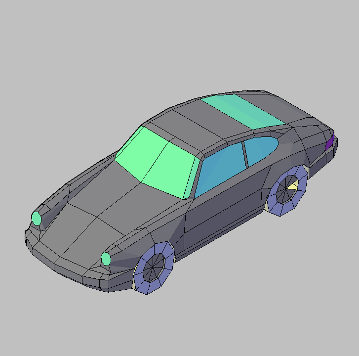 Bloque Autocad Vista de Porsche 911 Bibliot. 2D-3D en 3D simple